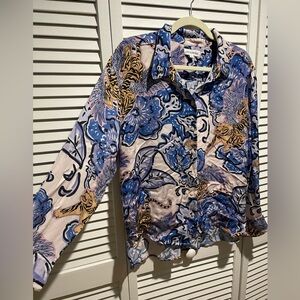 Blue tiger button down